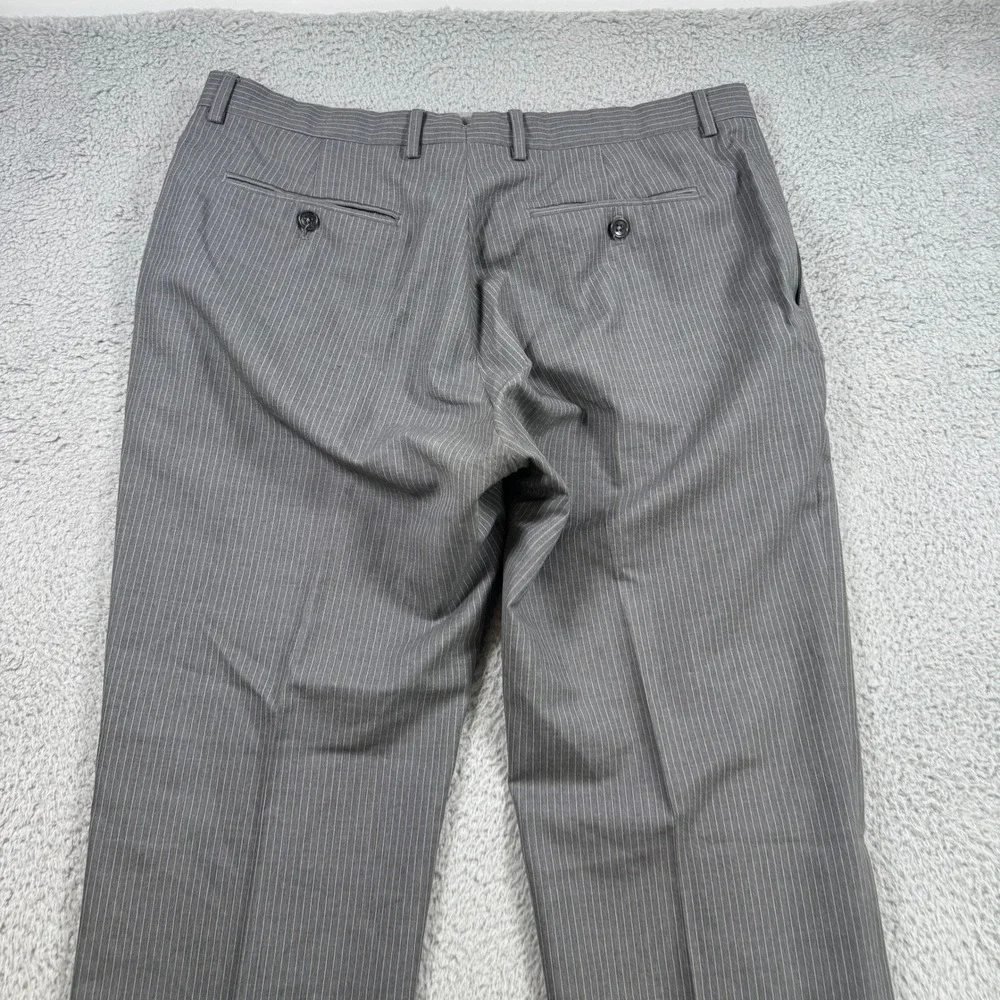 Banana Republic Vitale Barberis Canonico Gray Pinstripe Wool Dress Pants 33x31